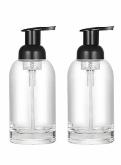 Buy Thick Clear Glass Jar Soap Dispenser with Foaming Pump, 375 Ml Round Bottles 2 Pack in Saudi Arabia