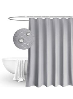 Buy Premium Shower Curtain Waterproof Thickened Polyester Fabric Durable Mildew Stain Resistant Stylish Curtain (180 x 180 cm) Silver Grey in UAE