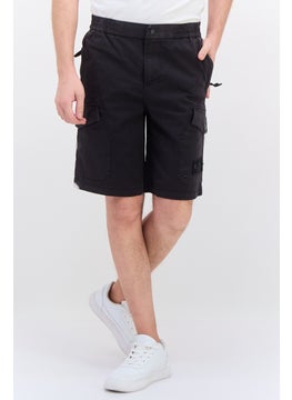 Buy Men Plain Cargo Shorts, Black in UAE