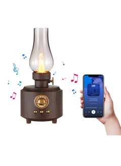 اشتري Vintage Table Lamp - Retro Bluetooth Speaker Rechargeable Portable Night Light Flameless LED Oil Lamp for Bedroom Cafe Bar Desk Decor Outdoor Camping Idea Birthday Gift في الامارات