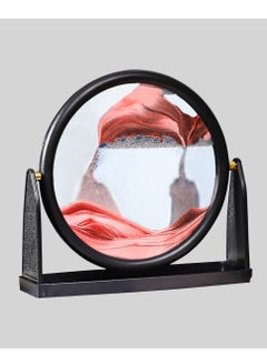 Buy 8" Desktop Moving Flowing Sand Art Picture Frame Hourglass Dynamic 3D Motion Deep Sea Sandscapes Landscapes Glass Painting For Home Office Decoration(Red) in UAE