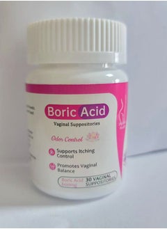 اشتري Boric Acid Vaginal Suppositories  30 Count 600mg   Intimate Health Support في السعودية