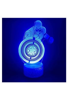 Buy Stranger Things 3D Illusion Lamp Baby Night Light 3D Illusion Lamp Teen Girl Gifts 16 Colors Changing Touch Desk Lamp for Kids Birthday New Year Gifts Superhero Captain America in UAE