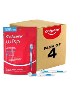 Buy Colgate Max Fresh Wisp Disposable Mini Travel Toothbrushes, Peppermint, 24 Count (Pack of 4) in UAE