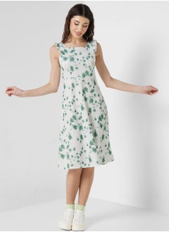 Buy Square Neck Printed Dress in Saudi Arabia