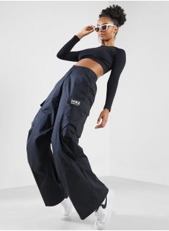 Buy Nsw Woven Oversized High Rise Pants in UAE