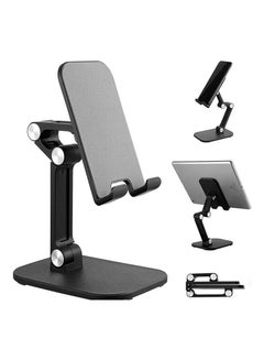 Buy Cell Phone Stand, Adjustable Angle Height Phone Stand for Desk, Fully Foldable/Portable Phone Holder, Compatible for All Mobile Phones & Tablet in Saudi Arabia