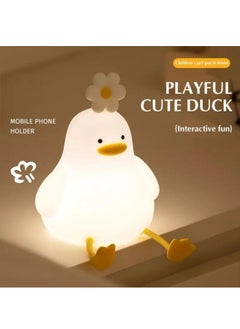 Buy Little Duck Silicone Night Light, Usb Charging Induction Night Light, Creative Cartoon Clapping Light, Mobile Phone Holder Playful and Cute Duck Sleeping Atmosphere Light in Saudi Arabia