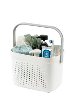 Buy Versatile Shower Caddy Tote, Large Capacity, Durable Plastic Basket with Handle, Ideal for Dorm, College, Bathroom, Camping, Grey in UAE