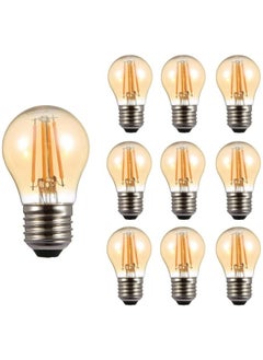 Buy Vintage E27 Edison Bulbs LED Light Bulbs 40W Equivalent,2200K Warm White,Antique Amber Glass Small Decorative Bulbs,G45 4W LED Filament Bulbs,Pack of 10,Yellow Light in UAE