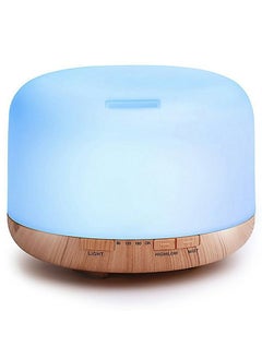 اشتري Essential Oil Diffuser, Humidifier Aroma Diffuser, Quiet Anti-dry Burn, 500ml Large Capacity Round Quiet Air Purifier for Home/office/beauty Salon Blue في السعودية