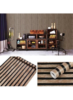 Buy Imitation Wood Grain Pattern Self-Adhesive Wallpaper 1000x45cm in UAE