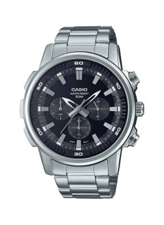 Buy Analog Round Waterproof Wrist Watch With Stainless Steel MTP-E505D-1AVDF in Saudi Arabia