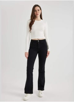 Buy Woman Denim Trousers Flare Fit in UAE