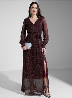 Buy Shimmer Wrap Dress in UAE