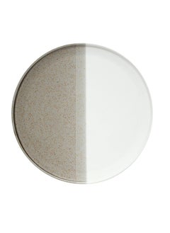 Buy Double Porcelain Dinner Plate, Beige & White- 26 cm in UAE