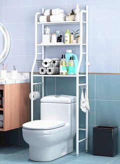 Buy Over The Toilet Storage Rack 3-Tier Bathroom Organizer Shelf Bathroom Stand Multi-Function in UAE