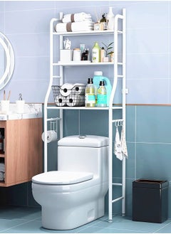 Buy Over The Toilet Storage Rack 3-Tier Bathroom Organizer Shelf Bathroom Stand Multi-Function in UAE