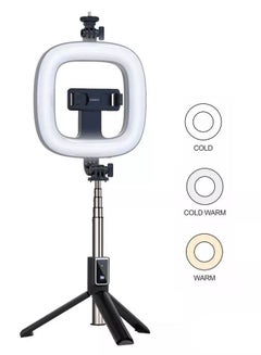 Buy Selfie Stick With 6inch Led Ring Photography Light Foldable Tripod Monopod Portable Selfie 6 Inch Ring Light For Tripod in UAE