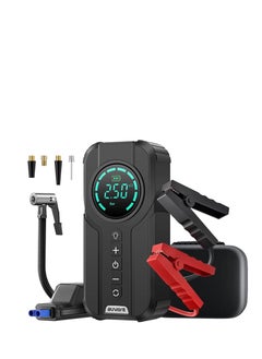 Buy Car Jumper Starter with Air Compressor, Battery Pack & LED Light, Car Jump Starter with Tire Inflator, USB Charging in UAE