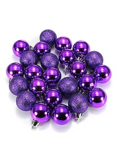 Buy 24-Pieces/lot 3cm Solid Color Christmas Tree Ball Bauble Hanging Ornament Christmas Decoration Home-purple in Egypt