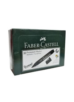 اشتري فابر كاستل قلم ماركر P50 (254299) رأس إزميل أسود (صندوق 10 قطع) في الامارات