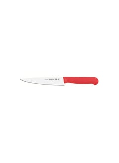 Buy Professional 6 Inches Meat Knife with Stainless Steel Blade and Red Polypropylene Handle with Antimicrobial Protection in UAE