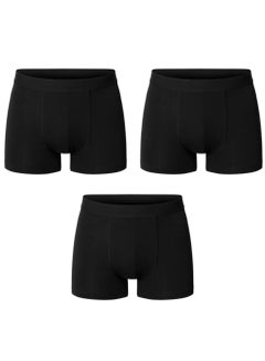 Buy Pack of 3 Men black boxer brief underwear in cotton breathable fabric in Saudi Arabia