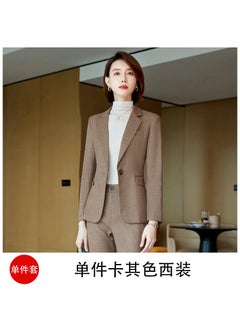 Buy Autumn and Winter New Korean Style Fashionable Elegant Plaid Small Suit Womens Business Suit Long Sleeve Suit Jacket Slim FitKhaki Suit Khaki Suit in UAE