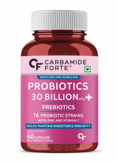 اشتري Carbamide Forte Probiotics Supplement 30 Billion for Women & Men - 60 Veg Capsules في الامارات