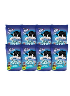 Buy Felix Purina Play Tubes Tuna & Crab Cat Food 50gx8, in Saudi Arabia