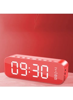 اشتري 2020 Bluetooth Speaker Alarm Clock Wireless Charging Invincible Red في الامارات