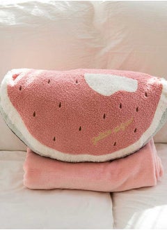 اشتري Watermelon Shaped Multi-function Soft Pillow Blanket Cotton Multicolour 110x180centimeter في الامارات