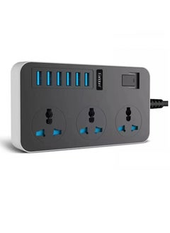 اشتري Smart Power Outlet SC04 , 3 Socket and 6 USB QC3.0 Quick charging – 3000W/ 3.1A في مصر