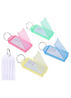 Buy Key Chain, SYOSI 100 Pcs Classified Tag Luggage Assorted Color Plastic Key Chain Labels for Pets Hotel Home Office Key Cabinet in UAE