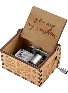 اشتري Sulfar Wood Hand Crank Engraved Vintage Wooden Music Box Wedding Valentine Christmas Birthday Gift You are My Sunshine Music Gifts on Valentine's Day Birthday/Christmas في الامارات