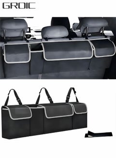 اشتري Car Trunk Hanging Organizer, Backseat Hanging Storage Bag 3 Adjustable Shoulder Straps Foldable Trunk Grocery Organizer with 4 Pockets for Car SUV Truck MPV Van في السعودية