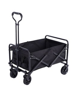 اشتري Heavy Duty Collapsible Folding Wagon Utility Outdoor Camping Garden Cart with Universal Wheels & Adjustable Handle في السعودية