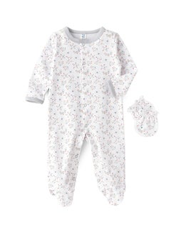 اشتري Newborn Boy's Sleep Suit with Mittens, Soft and Comfortable Sleepwear for Baby Boys في الامارات