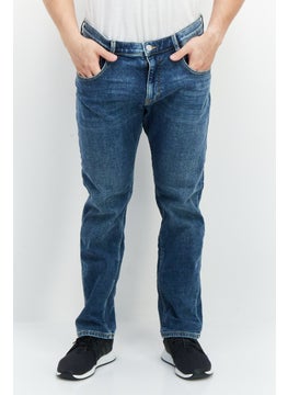 Buy Men Slim Fit Wash Stretchable Denim, Navy Blue in Saudi Arabia