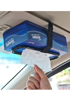 Buy Car Tissue Paper Box Holder Auto Rear Seat Headrest Support Hold Clip Sun Visor Tissue Box Holder,Car Mount Organizer (Black) in UAE