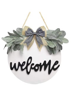 اشتري Hanging Welcome Board Sign With Wreath Theme For Home Decor في الامارات