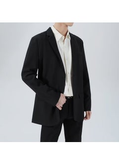 Buy Autumn Mens Chic Blazer Casual British Trendy Jacket Black in Saudi Arabia