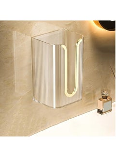 Buy Wall Mounted Tissue Box No Punching Required For bathroom Kitchen Bedroom（Transparent Gold） in UAE