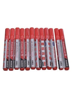 اشتري Prima white board marker erasable ink set of 12 pcs. - red في مصر