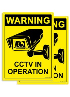 اشتري Warning CCTV in Operation Sign 20x15cm, Reflective UV Protected Weather Resistant Plastic Video Surveillance Sign (2pcs, English Only) في الامارات