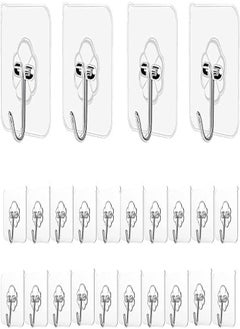 Buy Adhesive Wall Hooks for Kitchen - 30 Pack Heavy Duty 33lbs(Max) Nail Free Adhesive Hangers with Stainless Steel Hooks Waterproof Oil-Proof Reusable for Hanging Towels Ceiling in Egypt