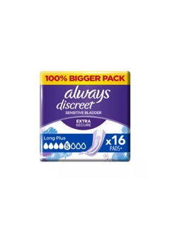 Buy Always Discreet Incontinence Pads Long Plus x16 in UAE