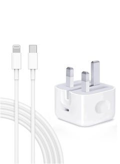 Buy Apple Certified PD Fast Charger for iPhone 20W, 1M Type C Wall Charger Plug Adapter USB-C to Lightning Cable 14 13 12 11 Pro Mini XS XR in Saudi Arabia