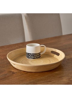 Buy Belmonte Natural Spun Bamboo Tray 35 x 5 x 35 cm in Saudi Arabia